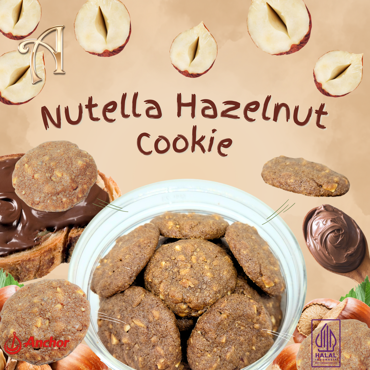 Handmade Premium Cookies | Nutella Hazelnut Crunchy Cookies | Special Price Rp109.000