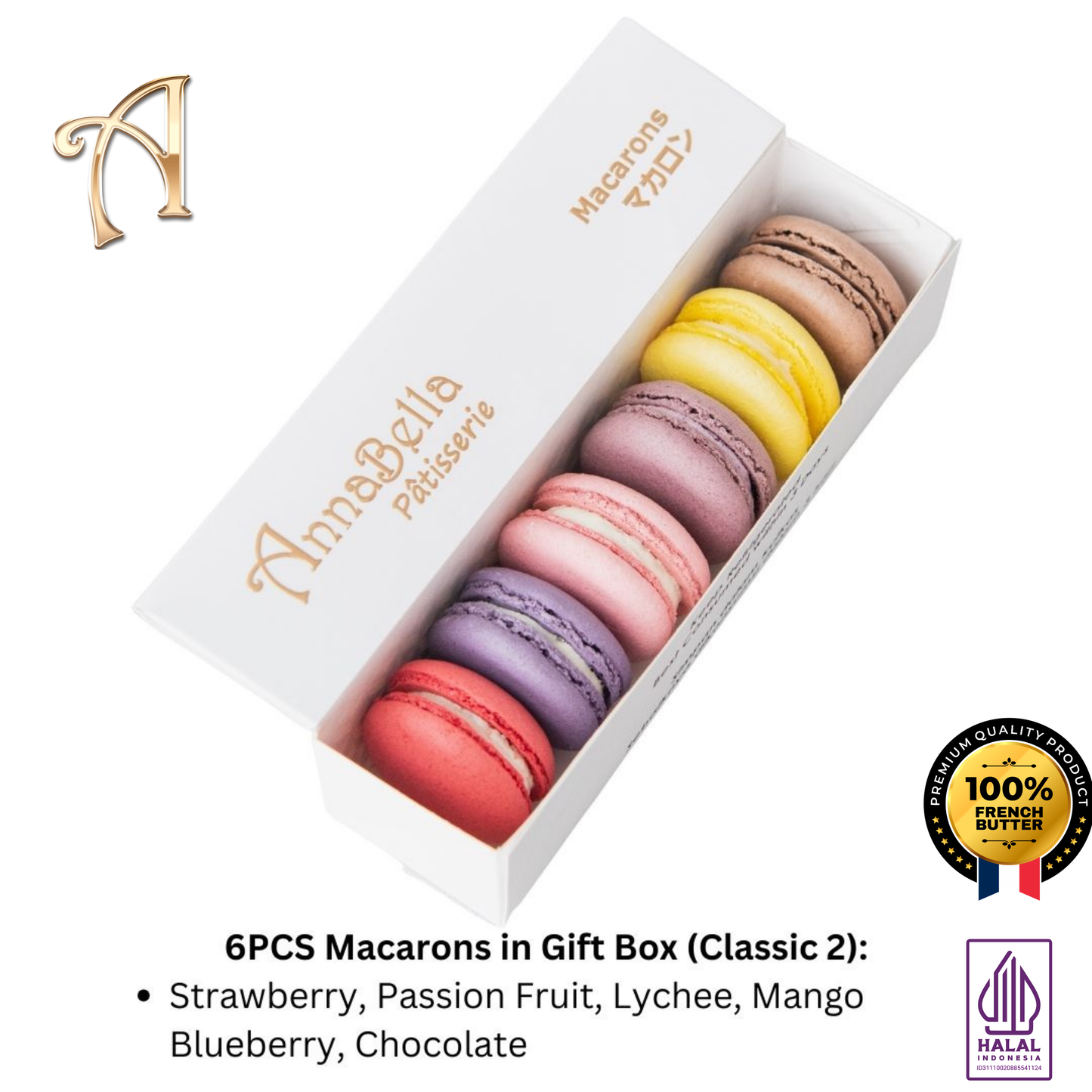 6PCS Macarons in Gift Box (Classic 2) | Special Price Rp58.000